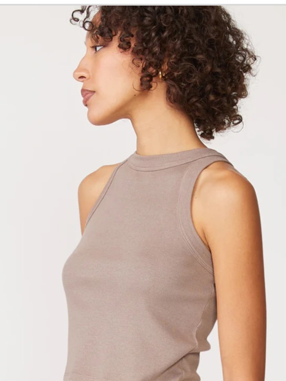 Stateside 2x1 Rib 90's Tank top tan beige mocha